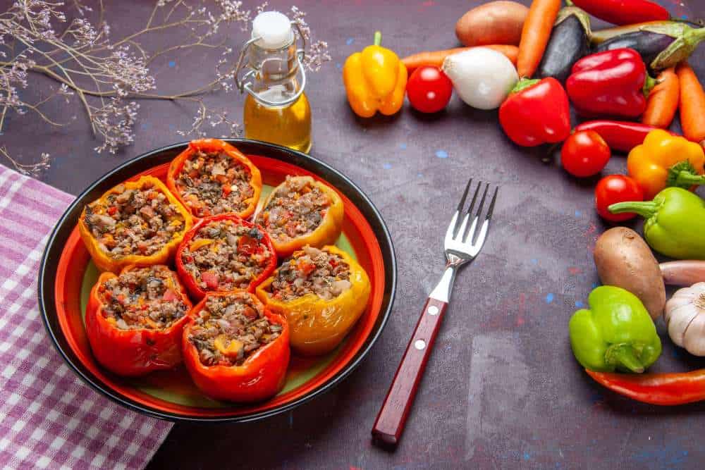 (Recipe 03): Stuffed Bell Peppers with Beef 3 Ingredient Ground Beef Recipes image